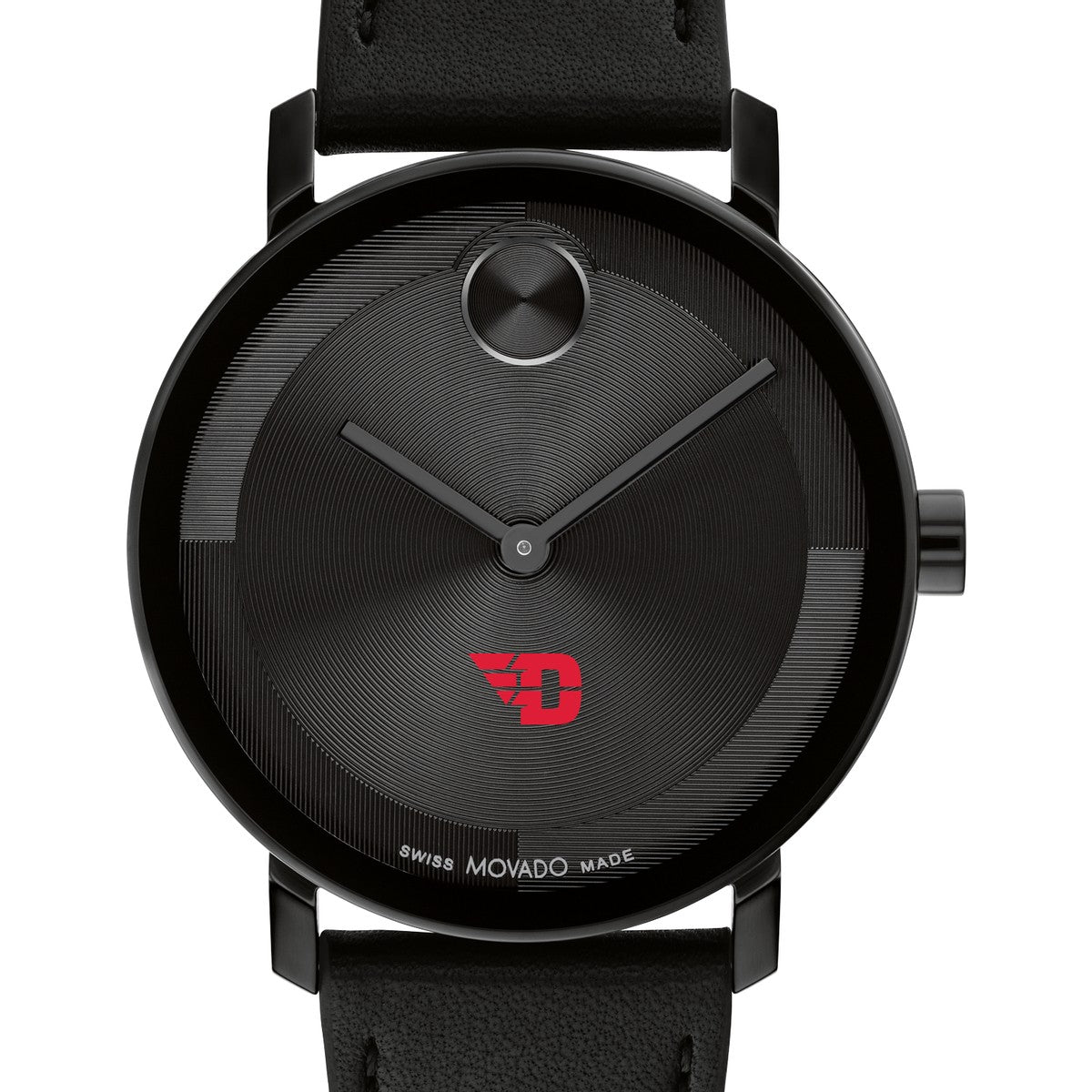 Movado bold black leather best sale