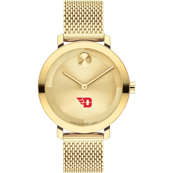 University of Dayton Women&#39;s Movado Bold Gold with Mesh Bracelet Shot #2