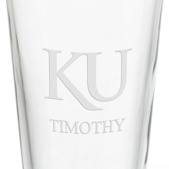 University of Kansas 16 oz Pint Glass Shot #3