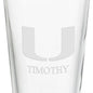 University of Miami 16 oz Pint Glass Shot #3