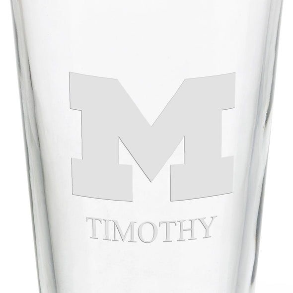 University of Michigan 16 oz Pint Glass Shot #3