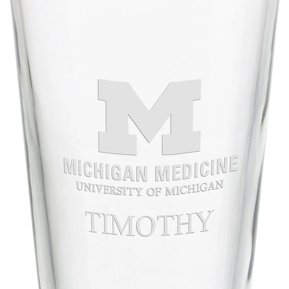 University of Michigan Medical School 16 oz Pint Glass - Set of 4 Shot #3