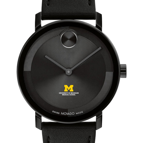 University of Michigan Medical School Men&#39;s Movado BOLD with Black Leather Strap Shot #1