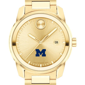 University of Michigan Men&#39;s Movado BOLD Gold with Date Window Shot #1