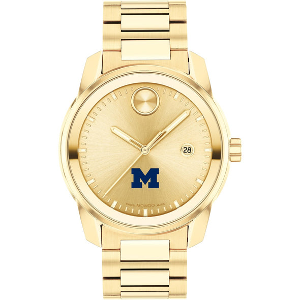 University of Michigan Men&#39;s Movado BOLD Gold with Date Window Shot #2