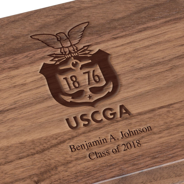 US Coast Guard Academy Solid Walnut Desk Box Shot #3