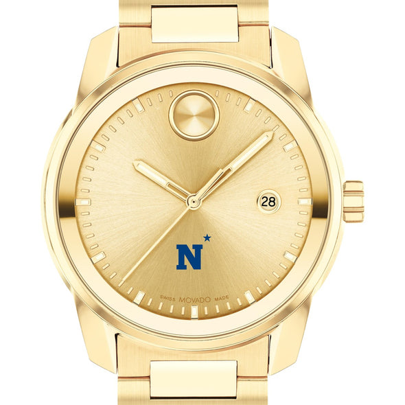 US Naval Academy Men&#39;s Movado BOLD Gold with Date Window Shot #1