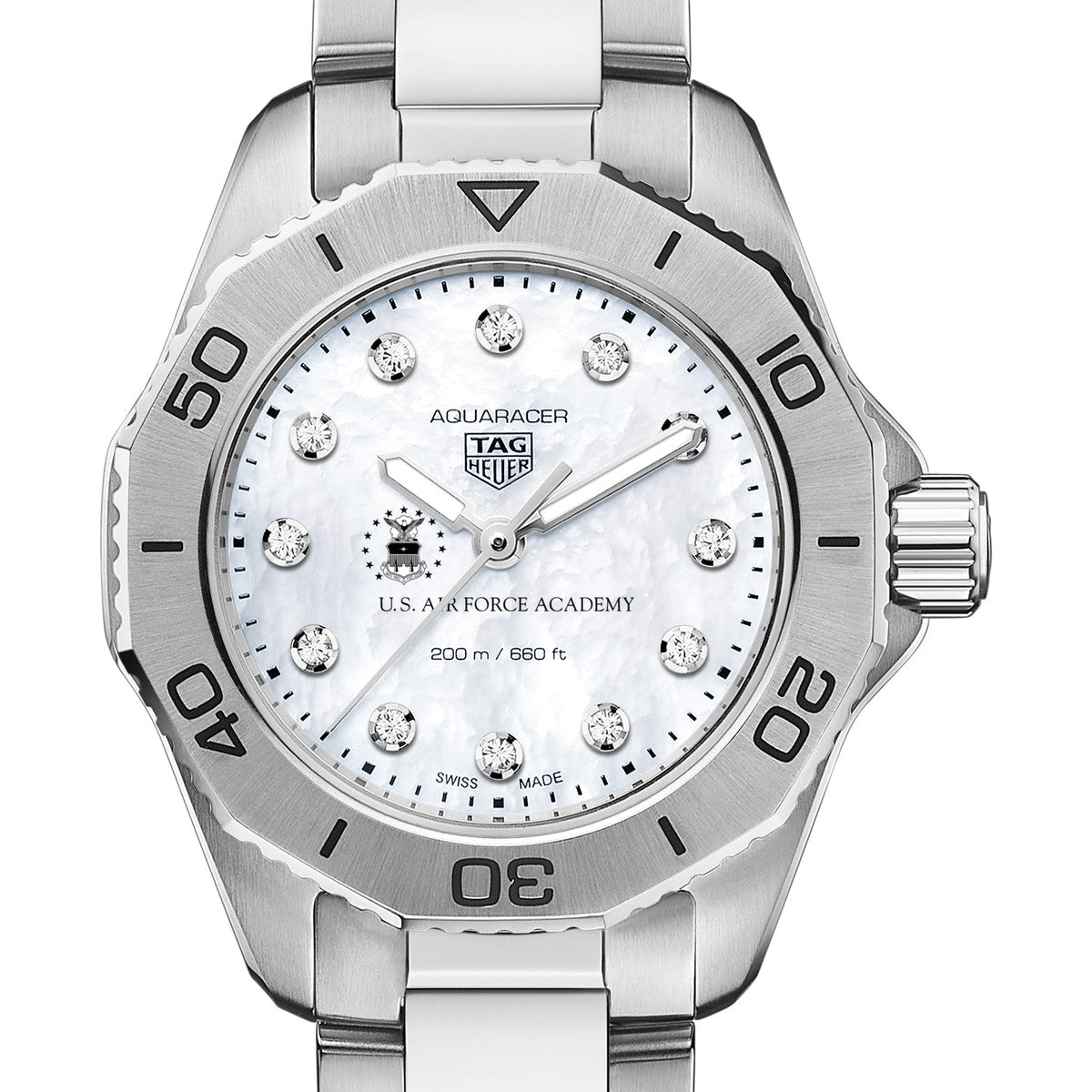 USAFA Women s TAG Heuer Steel Aquaracer with Diamond Dial M