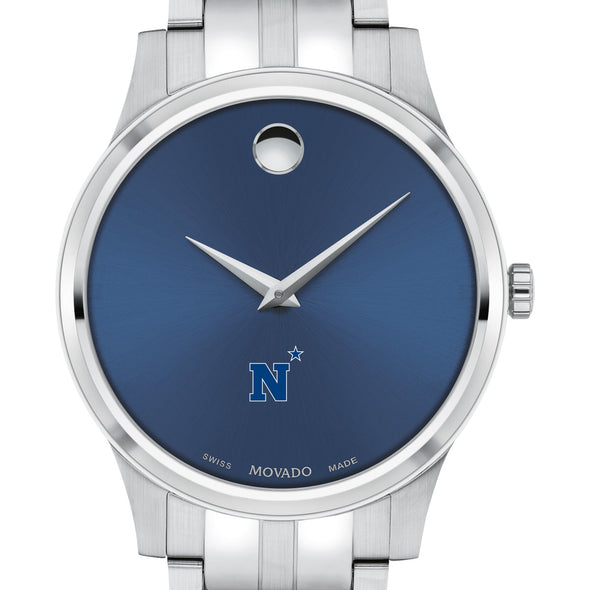 USNA Men&#39;s Movado Collection Stainless Steel Watch with Blue Dial Shot #1