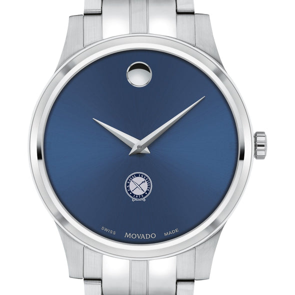 USNI Men&#39;s Movado Collection Stainless Steel Watch with Blue Dial Shot #1