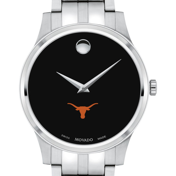 UT Austin Men&#39;s Movado Collection Stainless Steel Watch with Black Dial Shot #1