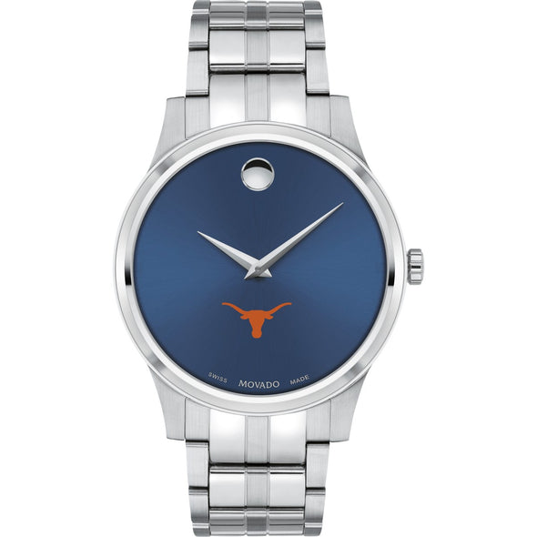 UT Austin Men&#39;s Movado Collection Stainless Steel Watch with Blue Dial Shot #2