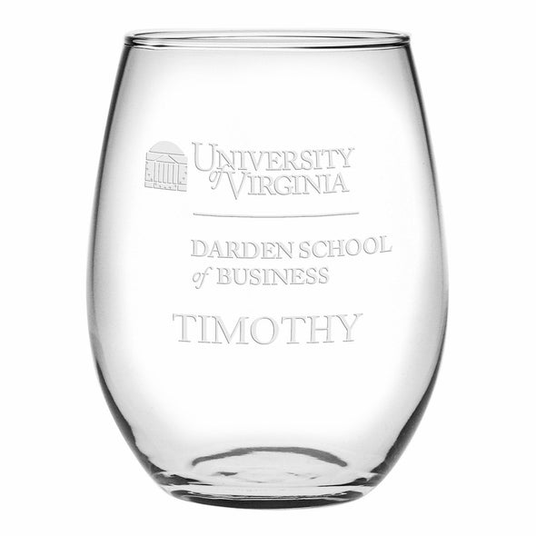 UVA Darden Stemless Wine Glasses Made in the USA Shot #1