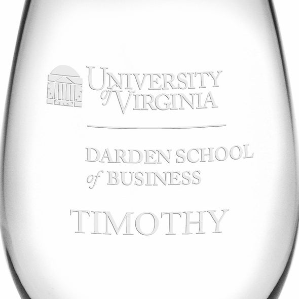 UVA Darden Stemless Wine Glasses Made in the USA Shot #3