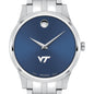 Virginia Tech Men's Movado Collection Stainless Steel Watch with Blue Dial Shot #1