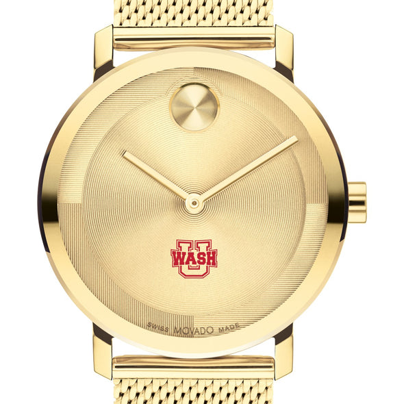 Washington University in St. Louis Men&#39;s Movado BOLD Gold with Mesh Bracelet Shot #1