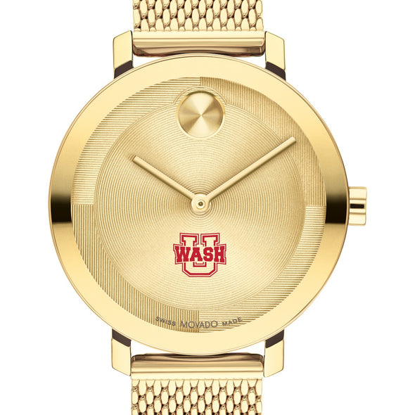 Washington University in St. Louis Women&#39;s Movado Bold Gold with Mesh Bracelet Shot #1