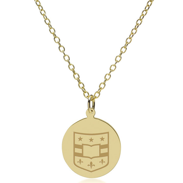 WashU 14K Gold Pendant &amp; Chain Shot #2