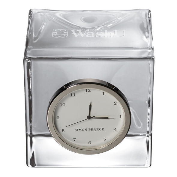 WashU Glass Desk Clock by Simon Pearce Shot #2