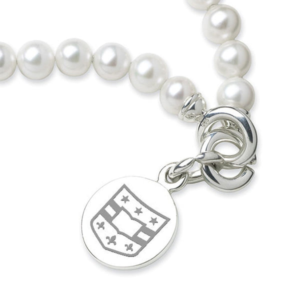 WashU Pearl Bracelet with Sterling Silver Charm Shot #2