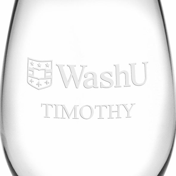 WashU Stemless Wine Glasses Made in the USA Shot #3