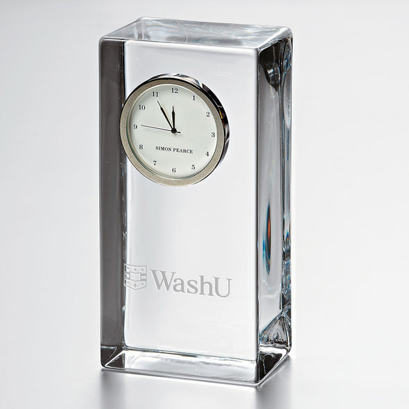 WashU Tall Glass Desk Clock by Simon Pearce Shot #1