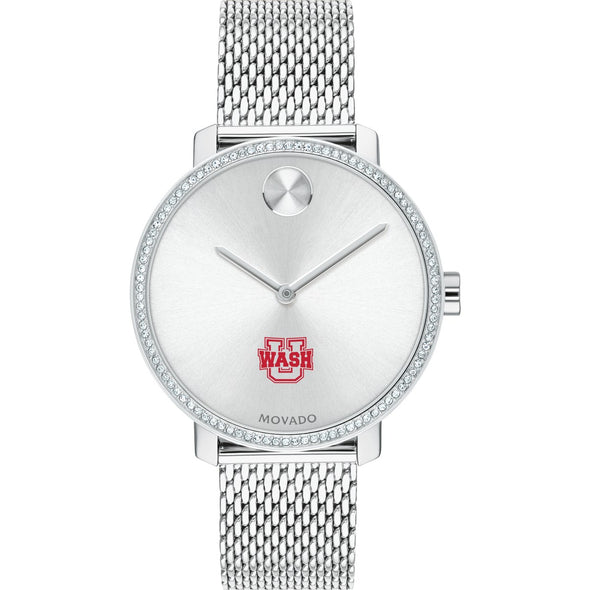 WashU Women&#39;s Movado Bold with Crystal Bezel &amp; Mesh Bracelet Shot #2