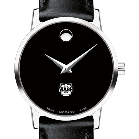 WashU Women&#39;s Movado Museum with Leather Strap Shot #1