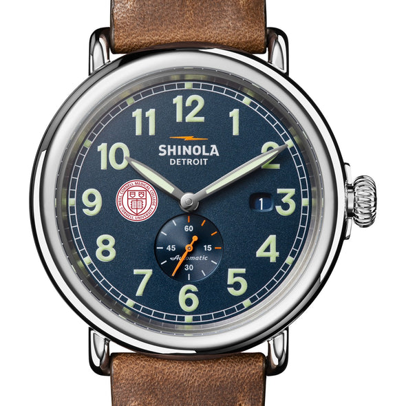 Weill Cornell Medicine Shinola Watch, The Runwell Automatic 45 mm Blue Dial and British Tan Strap at M.LaHart &amp; Co. Shot #1