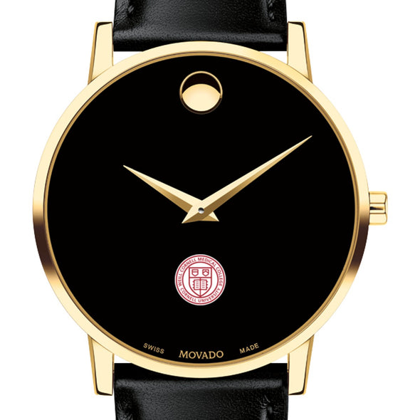 Weill Cornell Men&#39;s Movado Gold Museum Classic Leather Shot #1