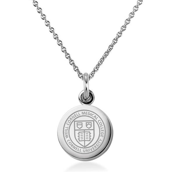 Weill Cornell Necklace with Charm in Sterling Silver Shot #1