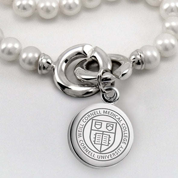 Weill Cornell Pearl Necklace with Sterling Silver Charm Shot #2