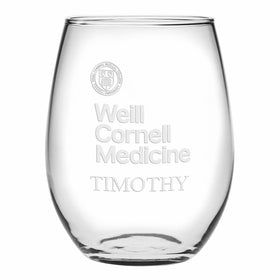 Weill Cornell Stemless Wine Glasses Made in the USA Shot #1