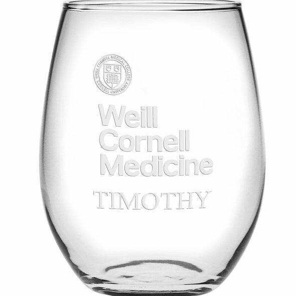 Weill Cornell Stemless Wine Glasses Made in the USA Shot #2