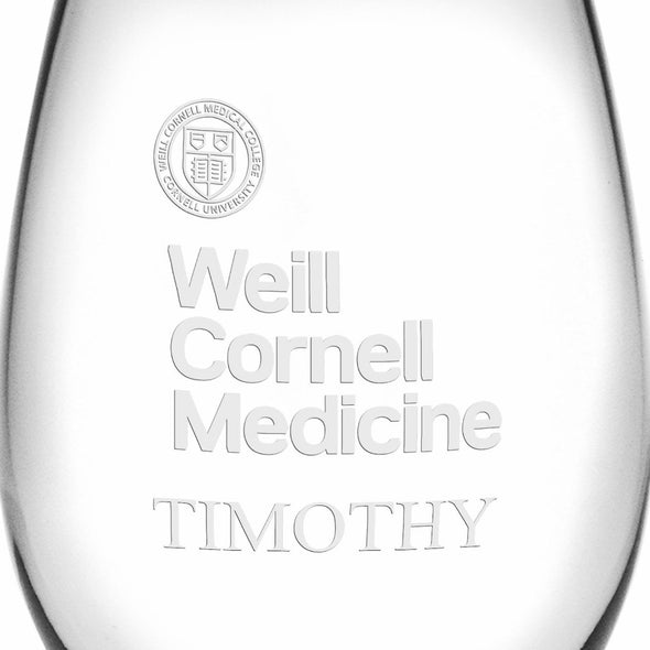 Weill Cornell Stemless Wine Glasses Made in the USA Shot #3