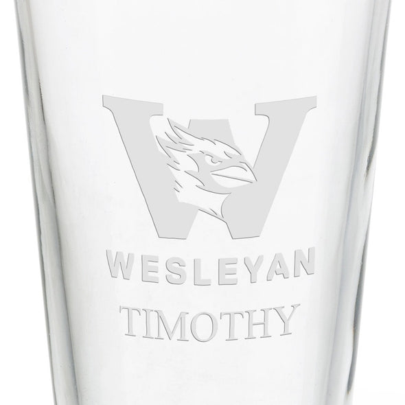 Wesleyan University 16 oz Pint Glass Shot #3