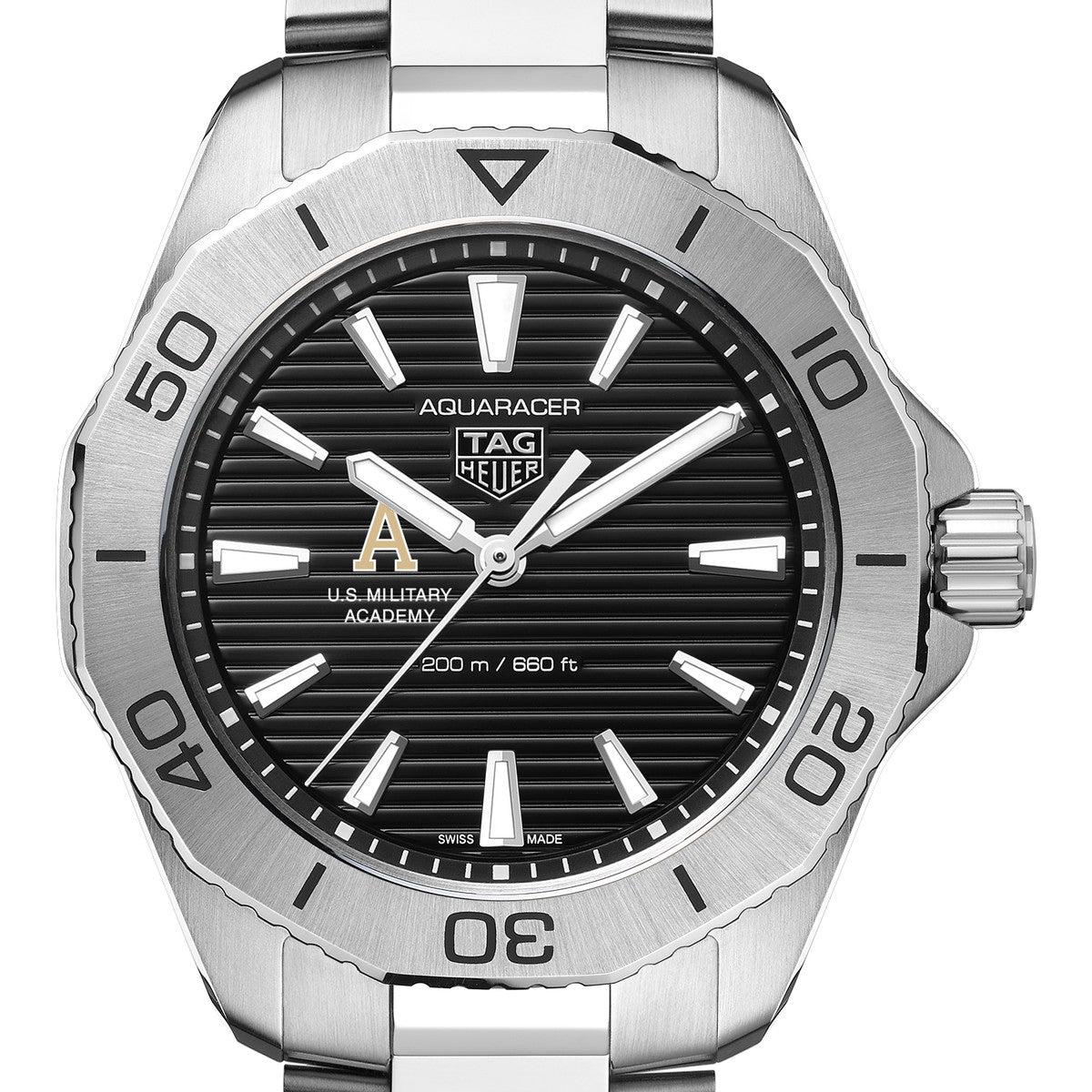 West Point Men s TAG Heuer Steel Aquaracer with Black Dial M