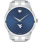 West Virginia Men's Movado Collection Stainless Steel Watch with Blue Dial Shot #1