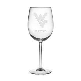 West Virginia University Red Wine Glasses - Made in the USA Shot #1