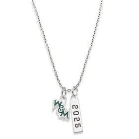 William &amp; Mary Class Year Sterling Silver Necklace Shot #1