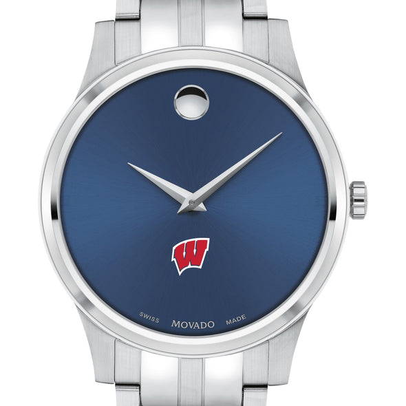 Wisconsin Men&#39;s Movado Collection Stainless Steel Watch with Blue Dial Shot #1