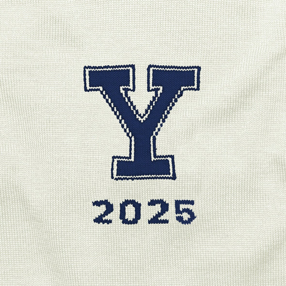 Yale Class of 2025 Ivory and Navy Blue Sweater by M.LaHart Shot #2