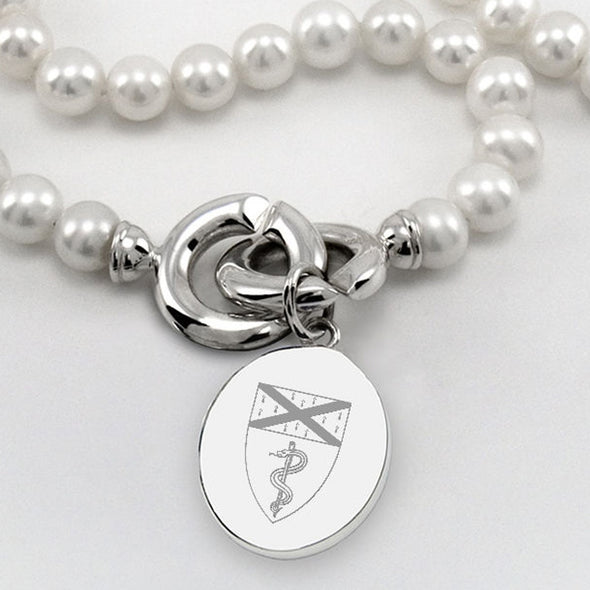 Yale Medicine Pearl Necklace with Sterling Silver Charm Shot #2