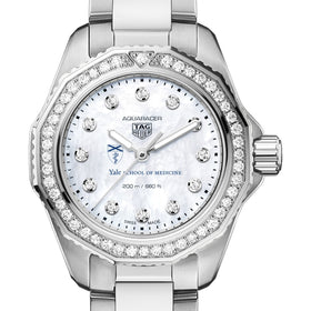 Yale Medicine Women&#39;s TAG Heuer Steel Aquaracer with Diamond Dial &amp; Bezel Shot #1