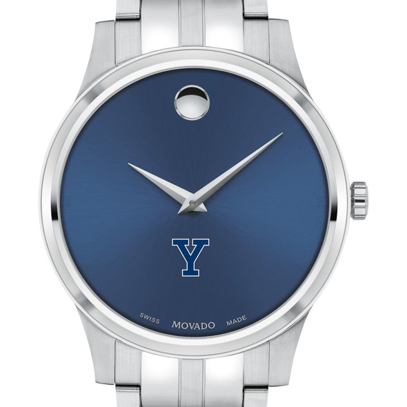 Yale Men&#39;s Movado Collection Stainless Steel Watch with Blue Dial Shot #1