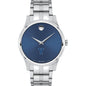 Yale Men's Movado Collection Stainless Steel Watch with Blue Dial Shot #2