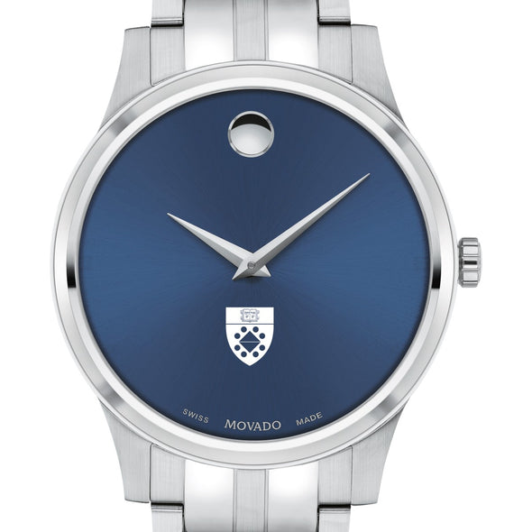 Yale SOM Men&#39;s Movado Collection Stainless Steel Watch with Blue Dial Shot #1