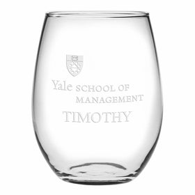 Yale SOM Stemless Wine Glasses Made in the USA Shot #1