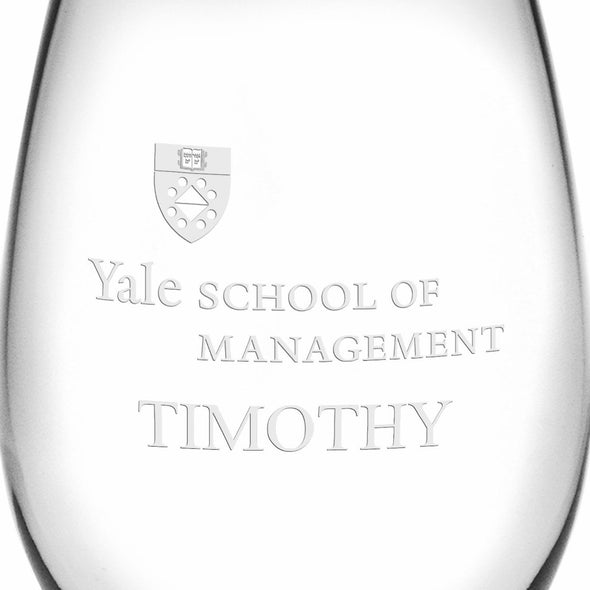 Yale SOM Stemless Wine Glasses Made in the USA Shot #3